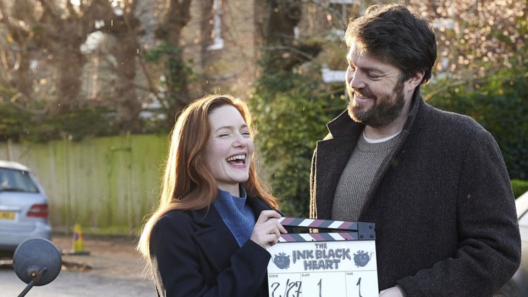 Holliday Grainger and Tom Burke filming Strike 6